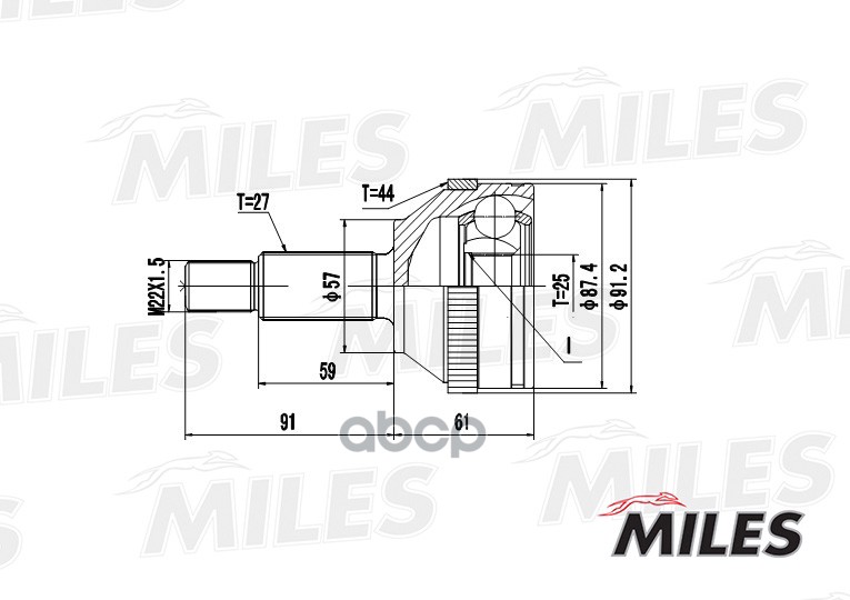 

Шрус Ford Mondeo I-Ii 1.8-2.5 93-00 Нар. +Abs Miles GA20118