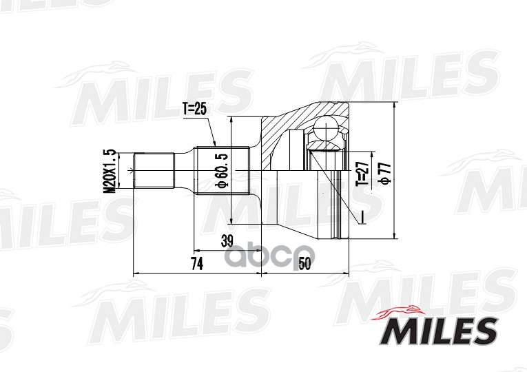 

Шрус Mb W169/W245 1.5-2.0 04- Нар. Miles ga20242