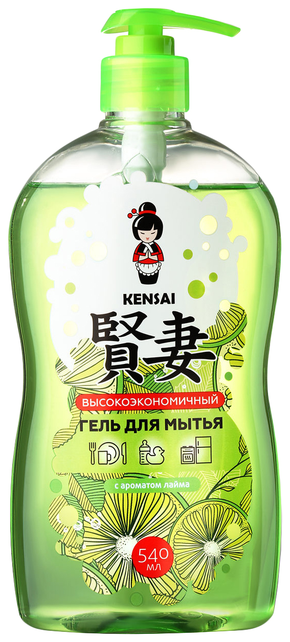 

Гель для мытья посуды, овощей, фруктов, детских принадлежностей Kensai лайм 540 мл