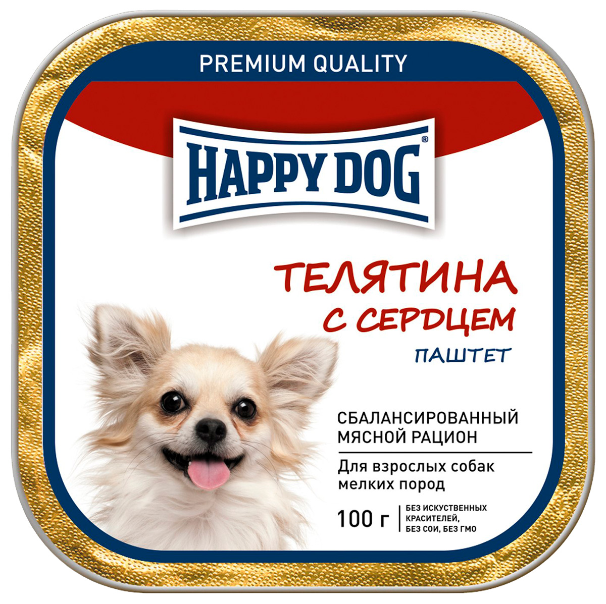 

Консервы для собак Happy Dog, для мелких пород, паштет, телятина с сердцем, 15шт по 100г, телятина с сердцем, 100 г, 15 шт