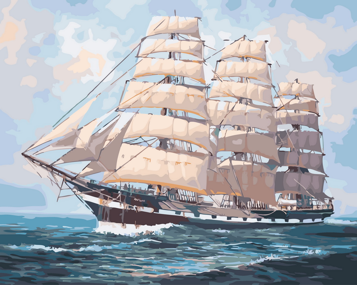 

Картина по номерам на подрамнике Paintboy Морской фрегат 40х50 GX34150, Морской фрегат