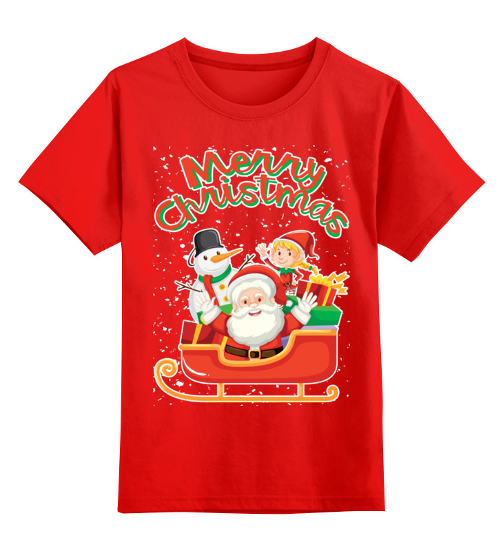

Детская футболка Printio Merry christmas цв.красный р.164, 0000002616300