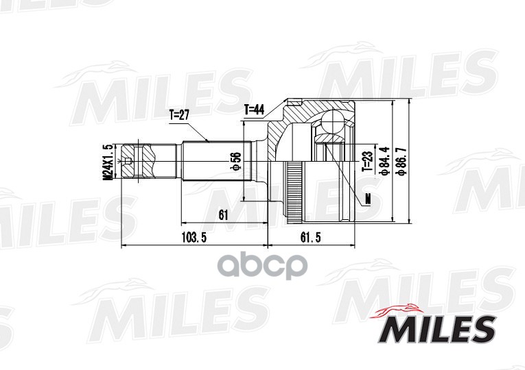 

Шрус Nissan Primera P12 1.6-1.8 01-07 Нар. +Abs Miles GA20312