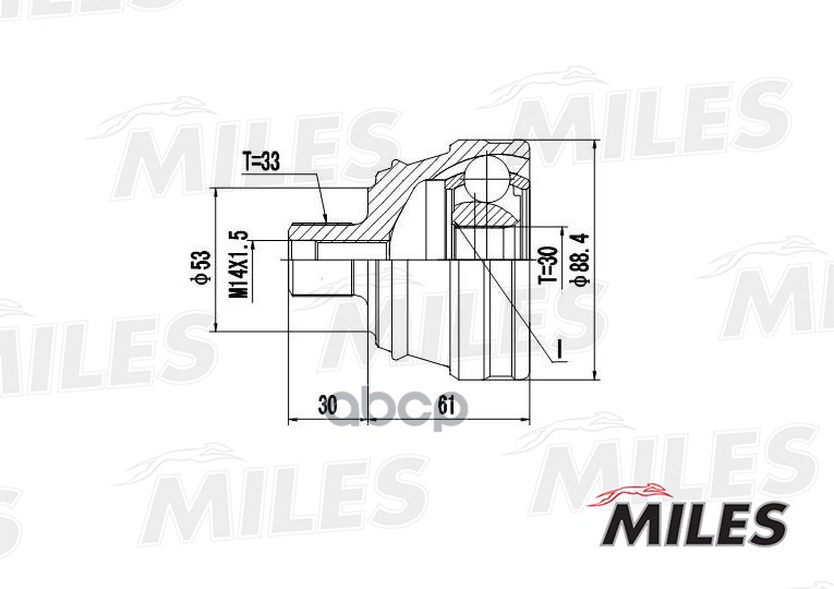 

Шрус Audi 80 1.6-2.0 86-96 Нар. Miles GA20571