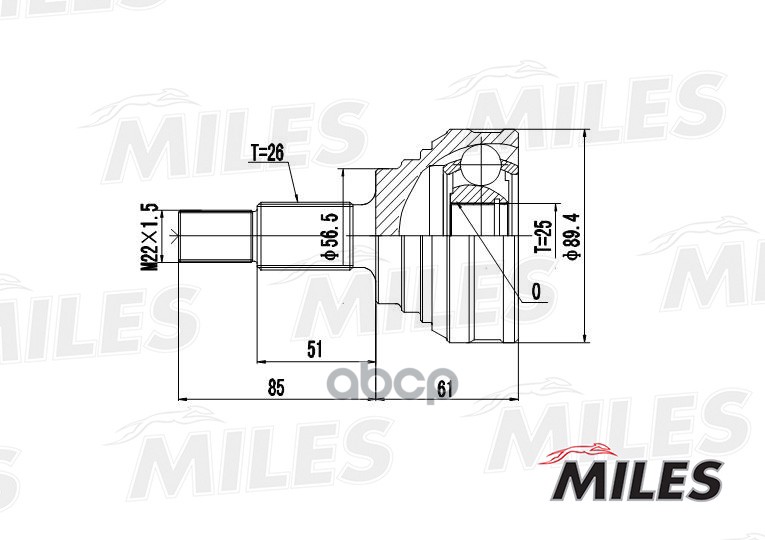 

Шрус Audi 80/90/100/200 1.6-2.3 70-94 Нар. Miles GA20005