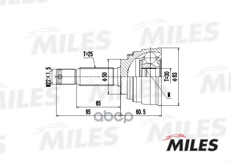 

Шрус Mitsubishi Colt/Lancer 1.6-1.8 88-92 Нар. Miles GA20261