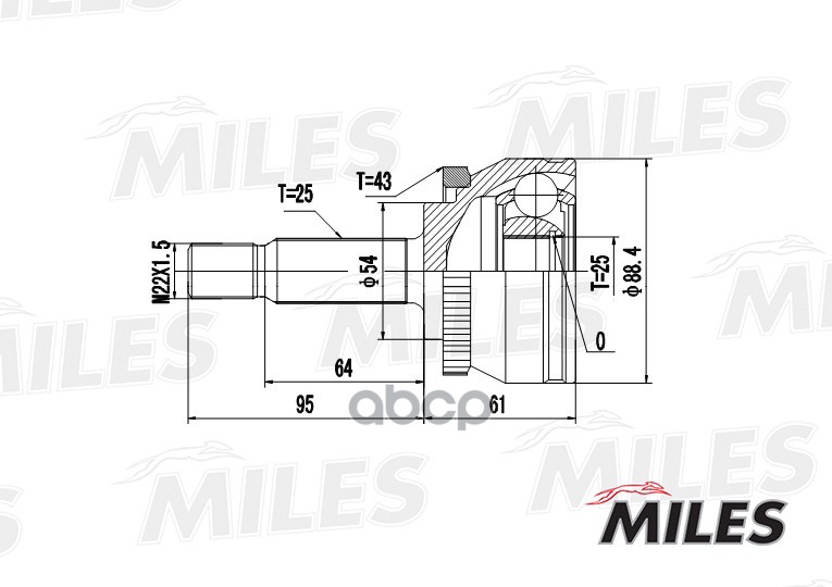 

Шрус Volvo S40/V40 1.6-2.0 96-00 Нар.(Abs) Miles ga20508