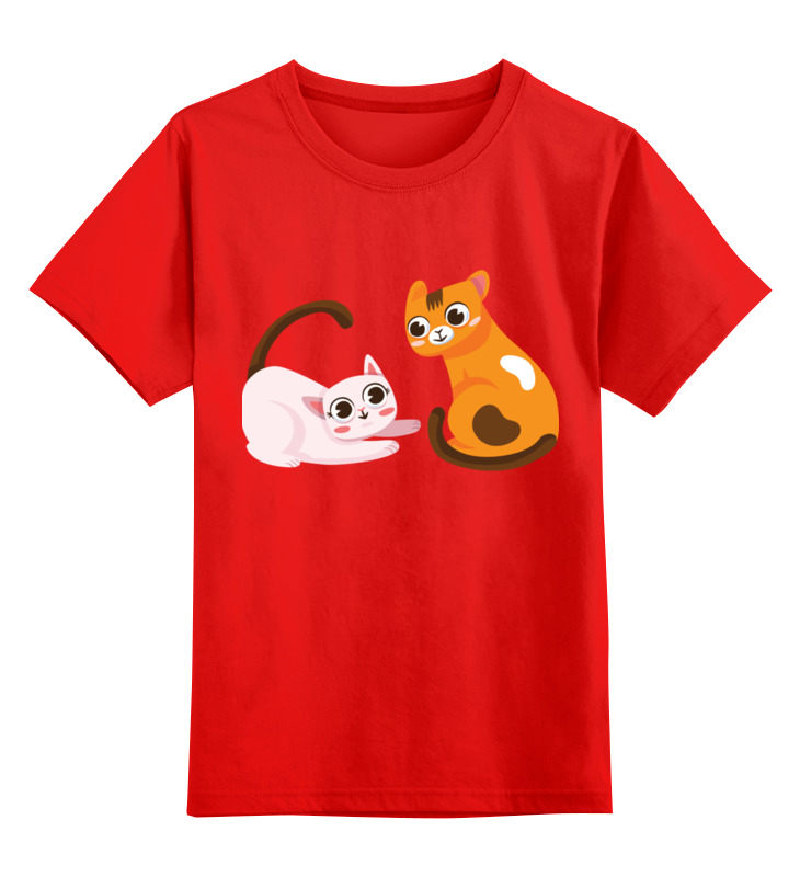 Детская футболка классическая унисекс Printio Кот и  кошка