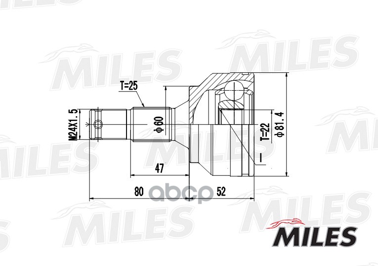 

Шрус Citroen C4/Peugeot 207/307 1.4-1.6 00- Нар. Miles GA20378