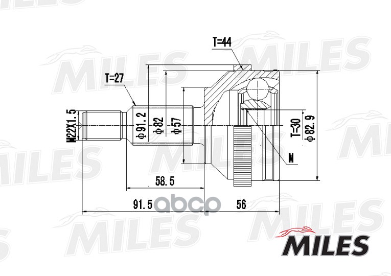 

Шрус Ford Mondeo I-Ii 1.6-2.0 93-00 Нар. +Abs Groove Type : Middle Miles GA20116