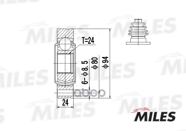 

Шрус Bmw 3 E36 1.6-2.0 90-03 Внутр. Miles GA10012