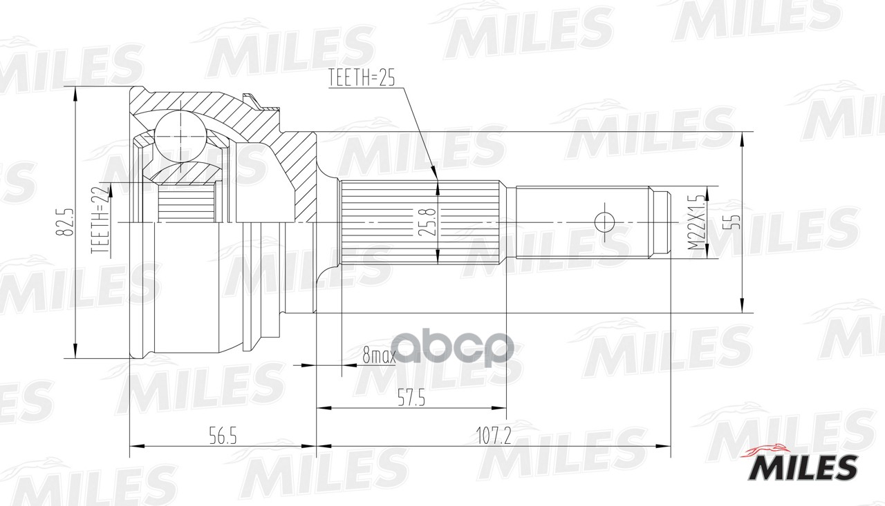 

Шрус Наружный Nissan Almera 1.4 95-00 (Gkn 301989) Ga20282 Miles GA20282