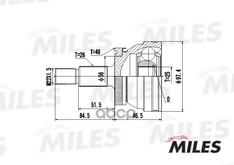 

Шрус Saab 9000 2.3T 90-98 Нар. +Abs Miles GA20411