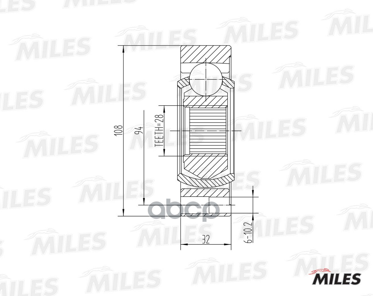 

Шрус Кпп Audi 80/90/100/A4/A6/Vw Passat Miles GA10040