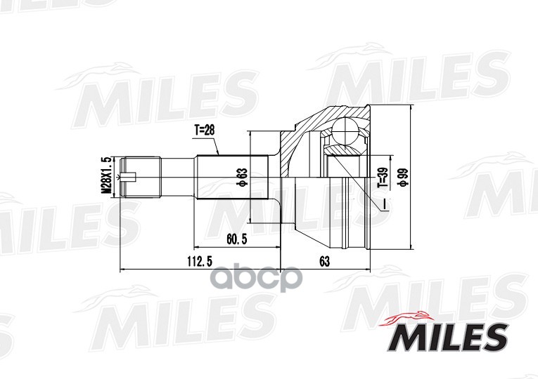 

Шрус Citroen Jumper/Fiat Ducato/Peugeot Boxer 1.9D-2.5Td 94-02 Нар. Miles ga20070