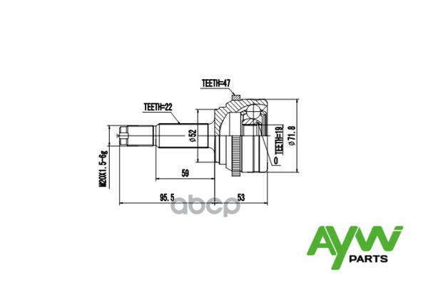 фото Шрус aywiparts aw1510130a