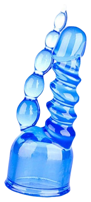 фото Насадка для массажера magic wand,.двойная, силикон, синий, 21 см hitachi magic wand