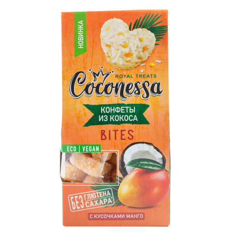 Конфеты Coconessa кокосовые с кусочками манго 90 г