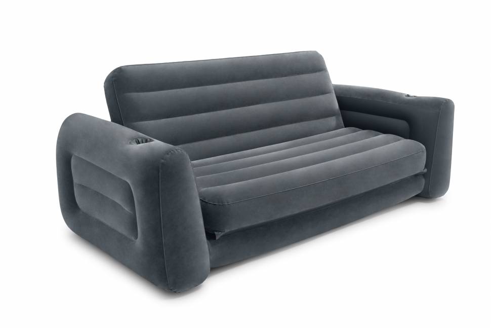 фото Надувной диван intex pull-out sofa 66552np 203х224х66 см серый