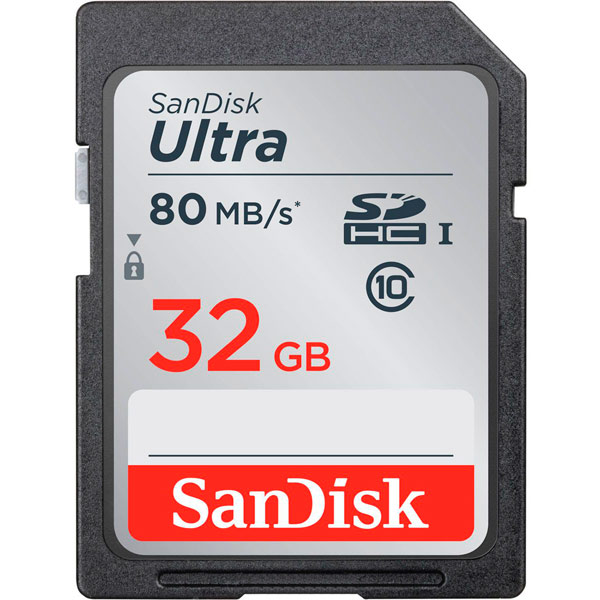 фото Карта памяти sandisk 32gb ultra sdhc (sdsdunr-032g-gn6in)