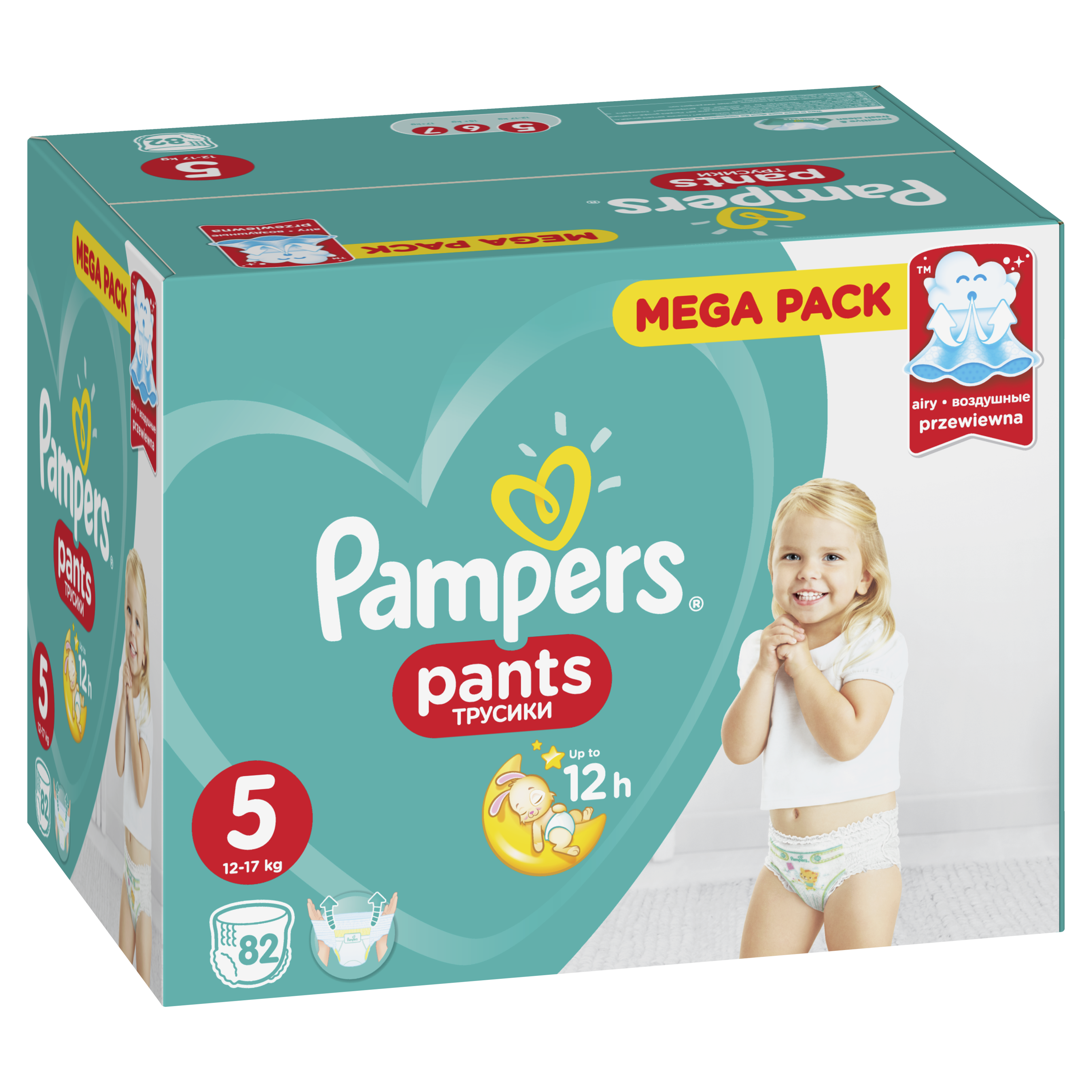 фото Подгузники-трусики pampers pants 5 (12-17 кг), 82 шт.