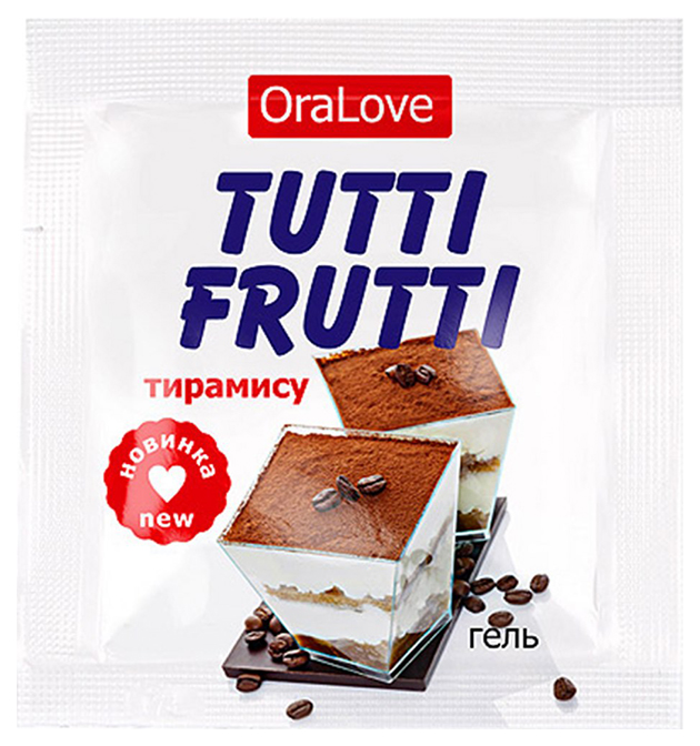 Купить Tutti Frutti тирамису, Съедобная гель-смазка TUTTI-FRUTTI для орального секса со вкусом тирамису 4 г, Биоритм
