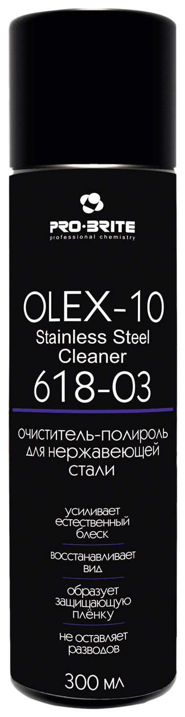 фото Полироль-пена pro-brite olex-10 stainless steel cleaner для нержавеющей стали 300 мл