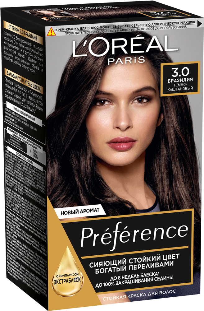 фото Краска для волос l'oreal paris preference тон 3 бразилия 40мл