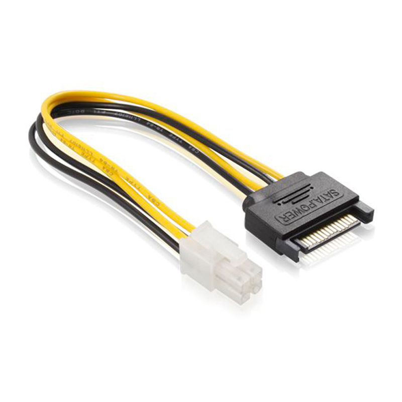 

Кабель NoBrand SATA 15pin - ATX 4pin вилка-вилка 0.15м () черный, желтый