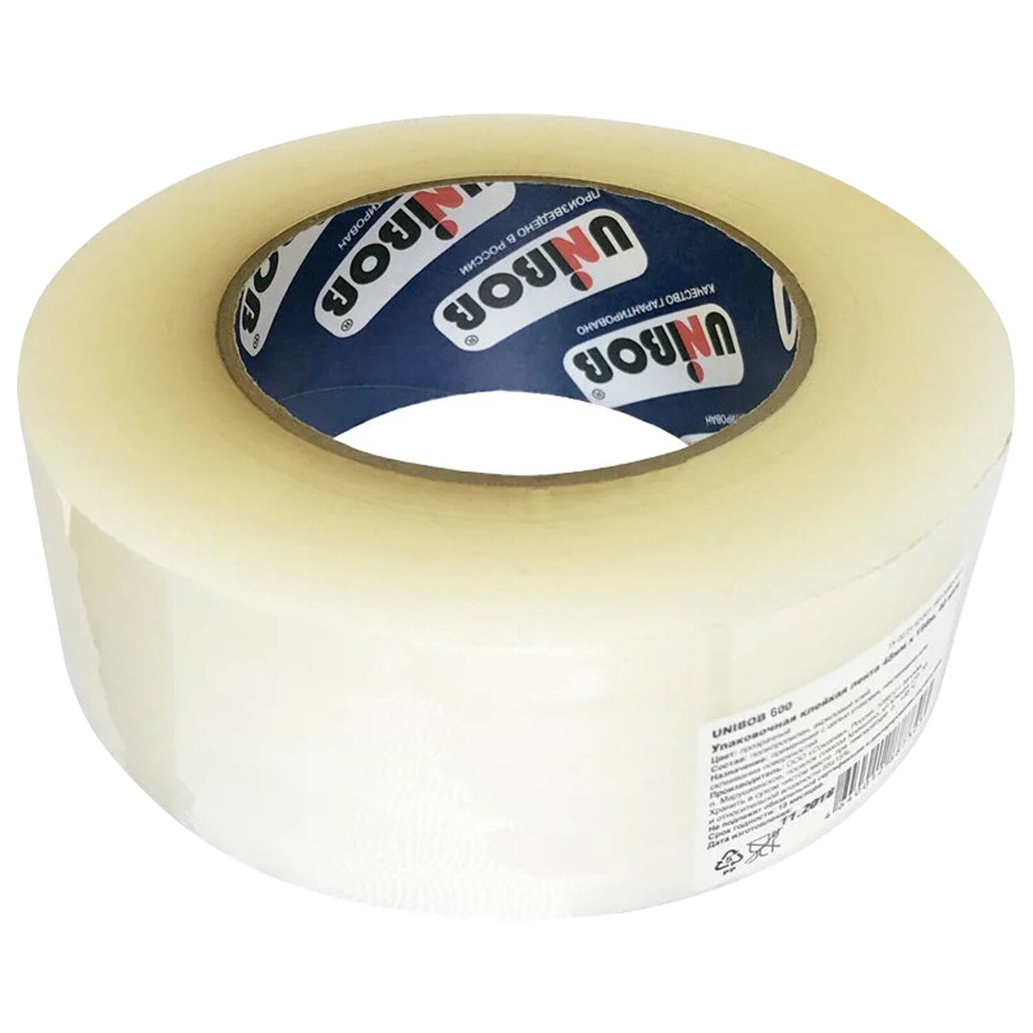 

Набор из 4 шт, Клейкая лента упаковочная 48 мм х 198 м UNIBOB 600, прозрачная, толщина 45