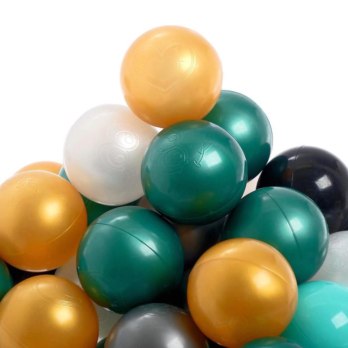 Набор шаров для сухого бассейна 150 штук (бирюзовый, серебро, зеленый металлик, золотой, б мяч флорбольный oxdog rotor бирюзовый металлик