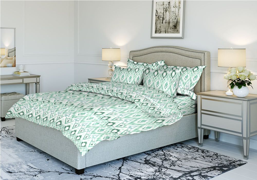 

Пододеяльник Maktex из бязи 200 х 220 Икат (зеленый), Пододеяльники из бязи