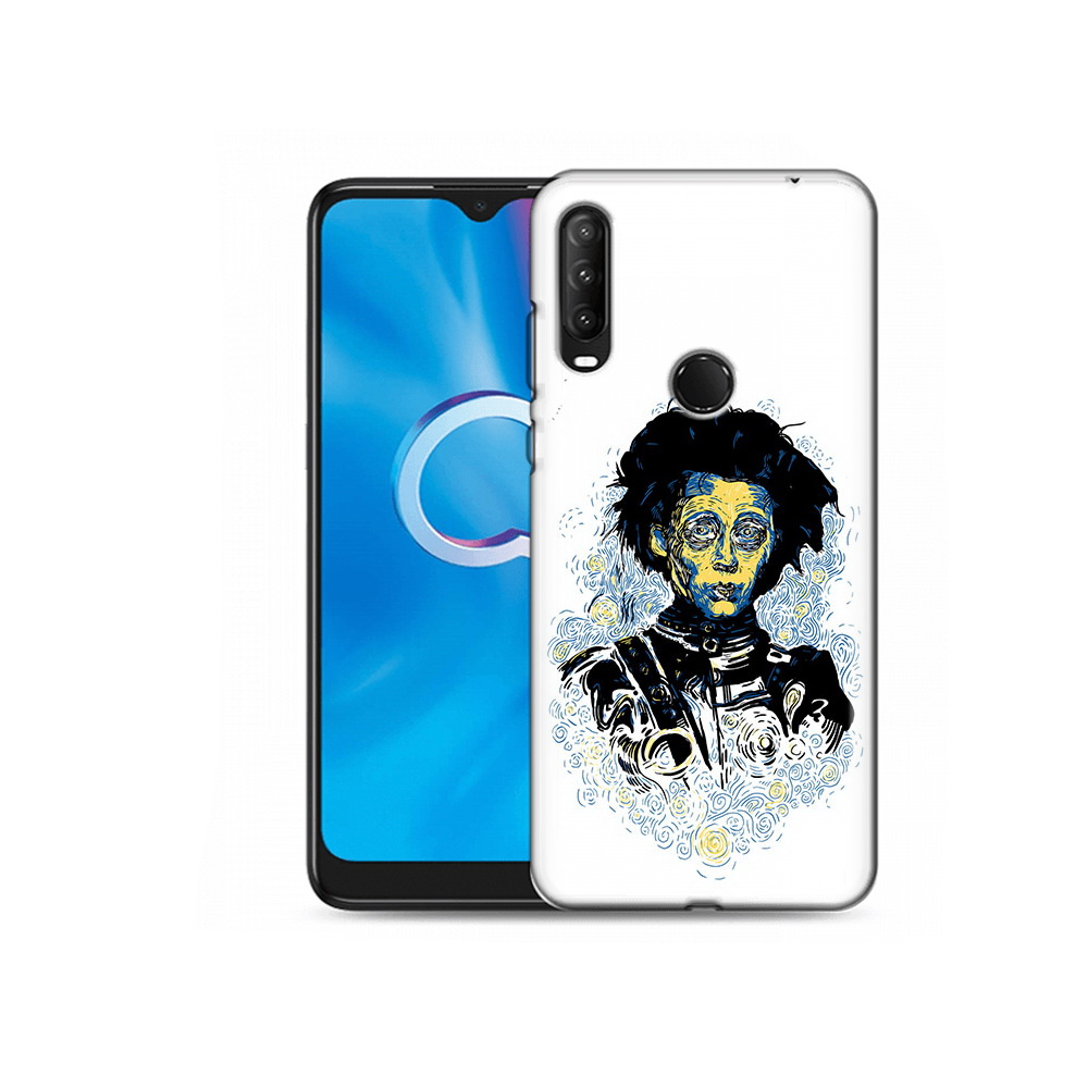

Чехол MyPads Tocco для Alcatel 1S (2020) 5028Y парень черно-белый абстракция, Прозрачный, Tocco