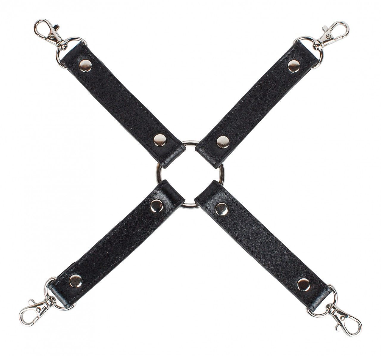 Сцепка Fire Horse кожаная с 4 карабинами черный