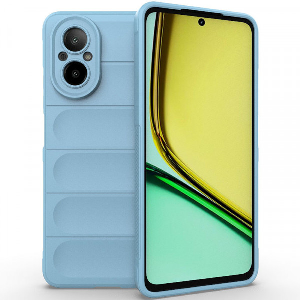 

Противоударный чехол RosCase Flex Silicone для Realme C67 с микрофиброй, Голубой