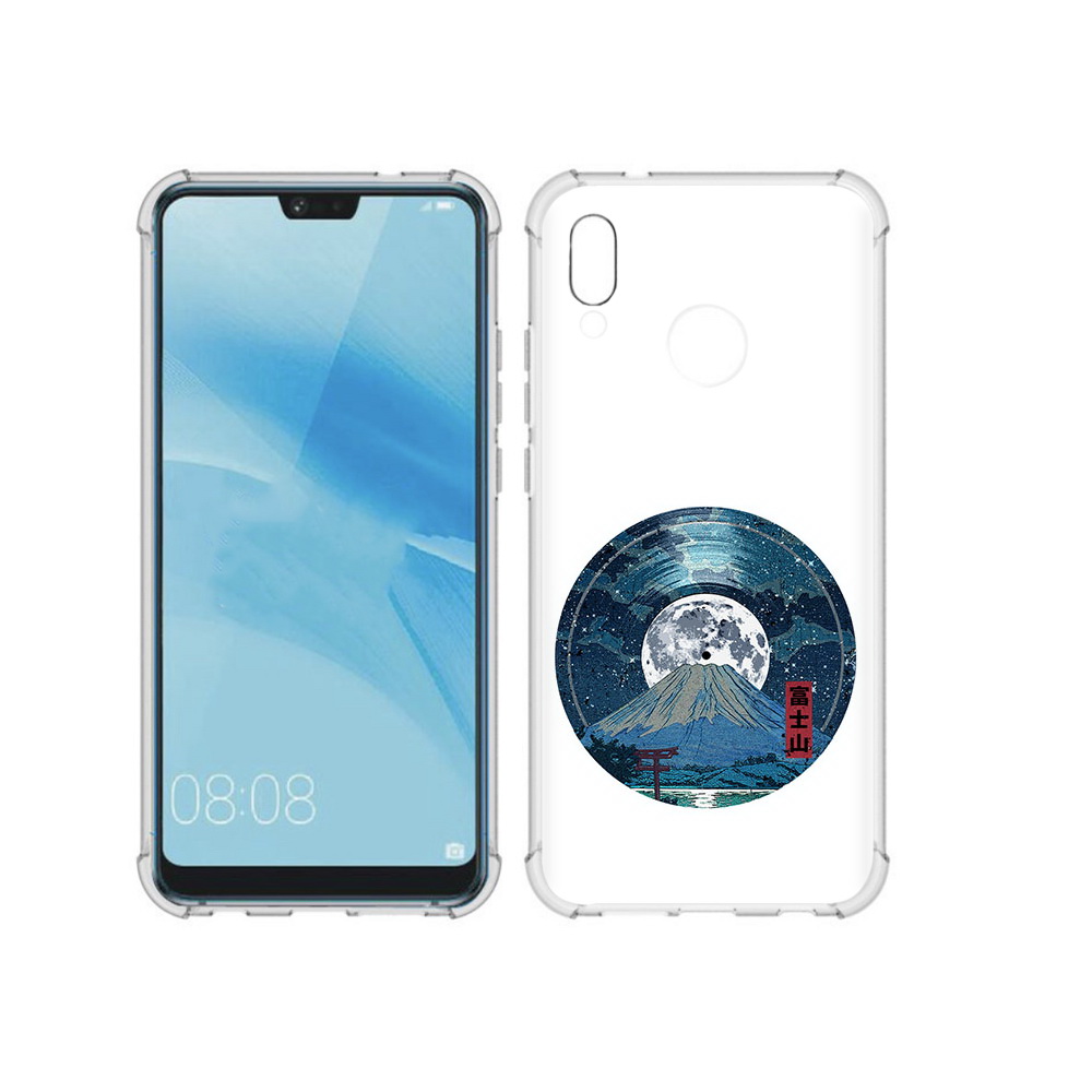 Чехол MyPads Tocco для Huawei P20 Lite нарисованная виниловая гора с луной