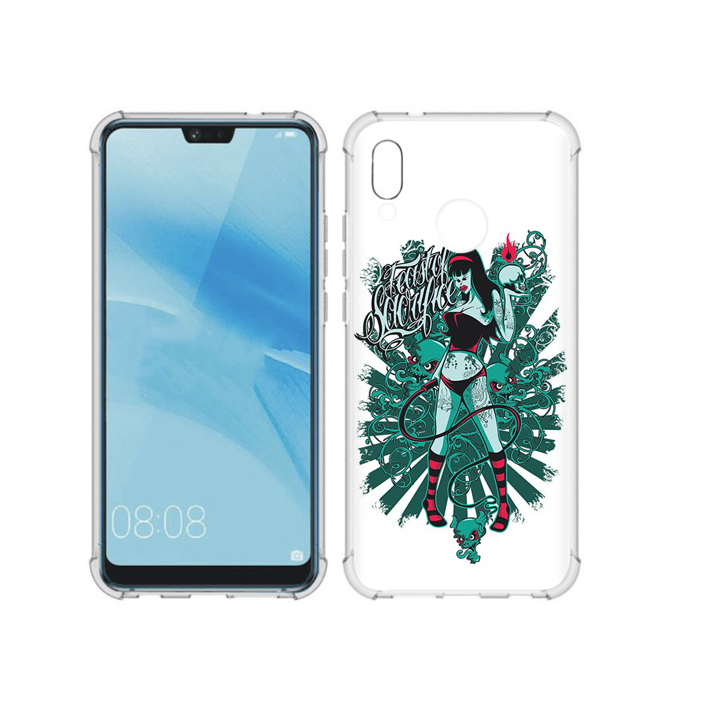 

Чехол MyPads Tocco для Huawei P20 Lite нарисованная девушка в татуировках, Прозрачный, Tocco