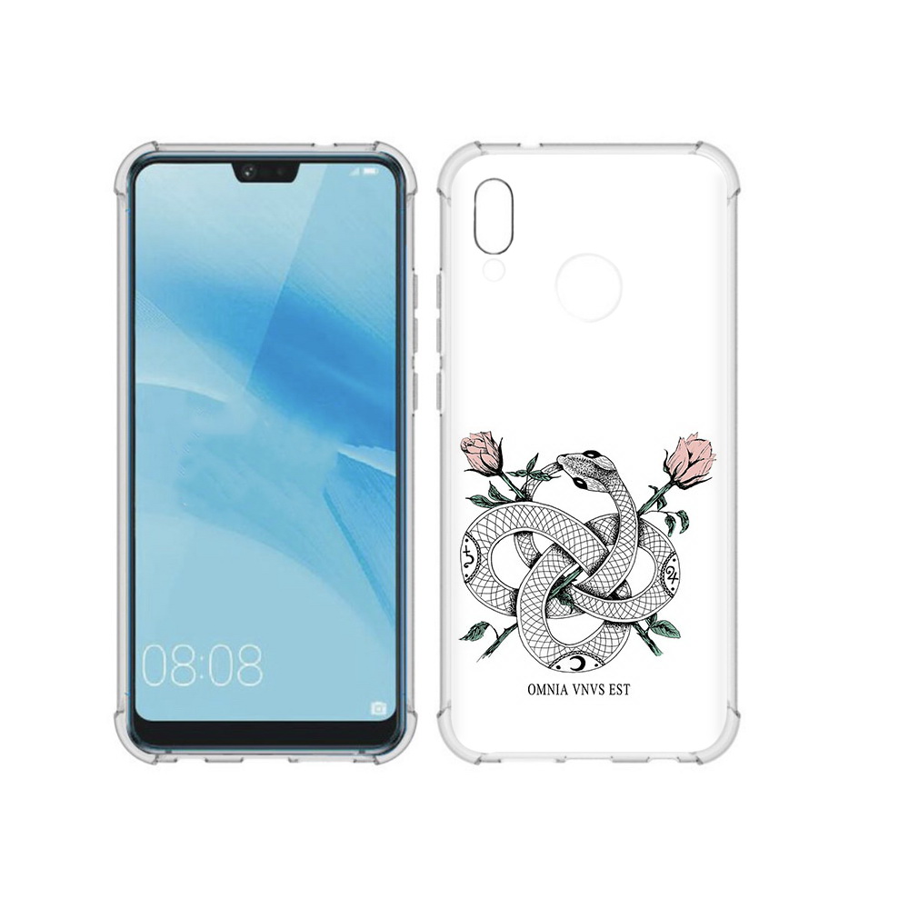 

Чехол MyPads Tocco для Huawei P20 Lite нарисованная змея абстракция (PT130405.51.502), Прозрачный, Tocco