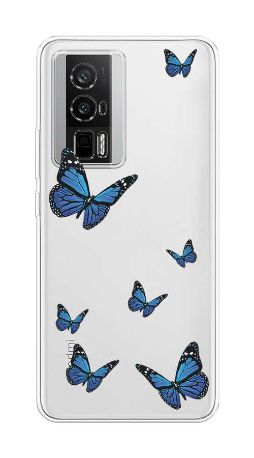 

Чехол на Xiaomi Redmi K60/Poco F5 Pro "Blue butterflies", Синий;черный, 317450-1