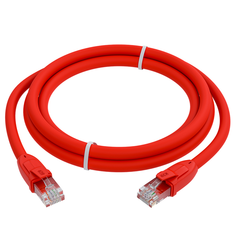 Патч-корд GCR RJ45 - RJ45 вилка-вилка 0.75м  красный