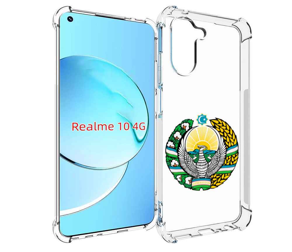 

Чехол MyPads герб-узбекистана для Realme 10, Прозрачный, Tocco