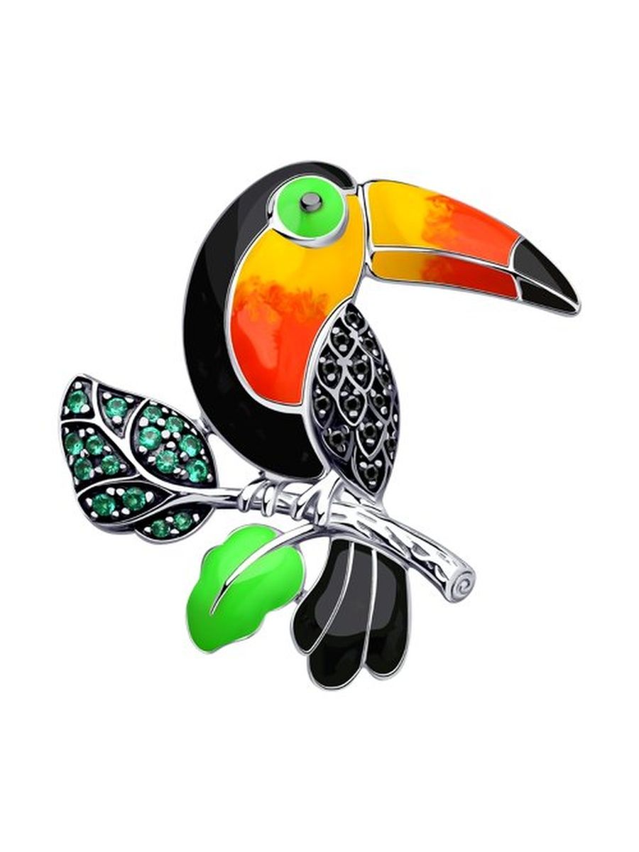 

Брошь из серебра TEO MAORI 894040244, фианит\эмаль, 894040244