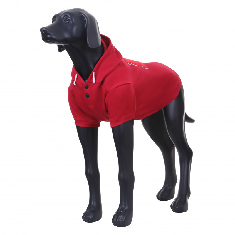 фото Толстовка для собак rukka sierra college, унисекс, красный, длина спины 45 см