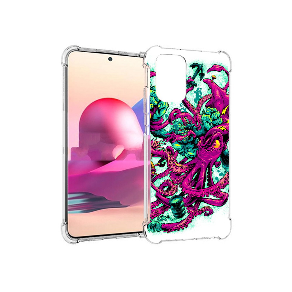 

Чехол MyPads Tocco для Xiaomi Redmi Note 10S фиолетовый кракен (PT158704.257.657), Прозрачный, Tocco