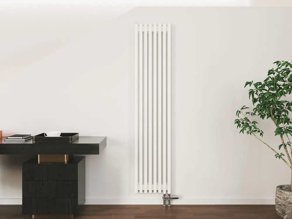 фото Радиатор отопления air 580 мм высотой,700 мм шириной,нижнее правое подкл,белый мат,водяной home-heat