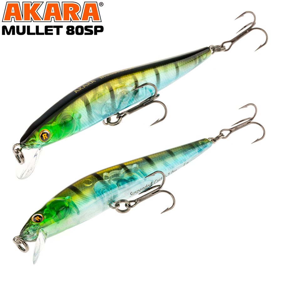 

Воблер Akara Mullet 80SP 6,0 гр 3/14 oz 3,1 in A133, Разноцветный, Mullet
