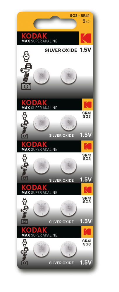 Набор из 10 шт, Батарейки Kodak SG3 (392) SR736, SR41 MAX Silver Oxid Button Cell (10/100/ 100059607346