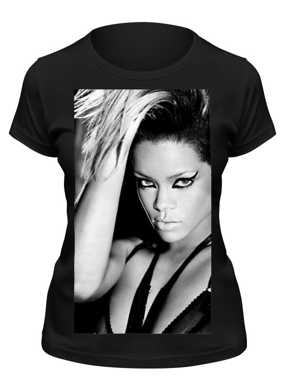 

Футболка женская Printio Rihanna b&w черная XL, Черный, Rihanna b&w