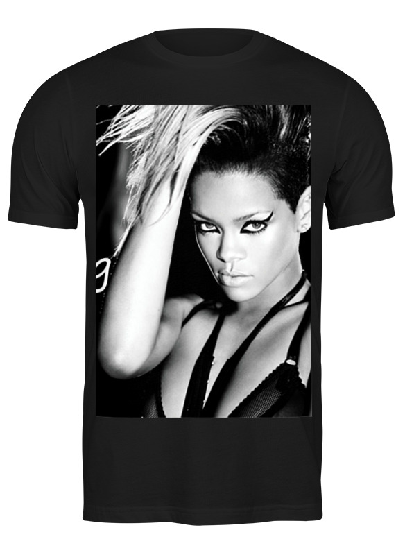 

Футболка мужская Printio Rihanna b&w черная XL, Черный, Rihanna b&w