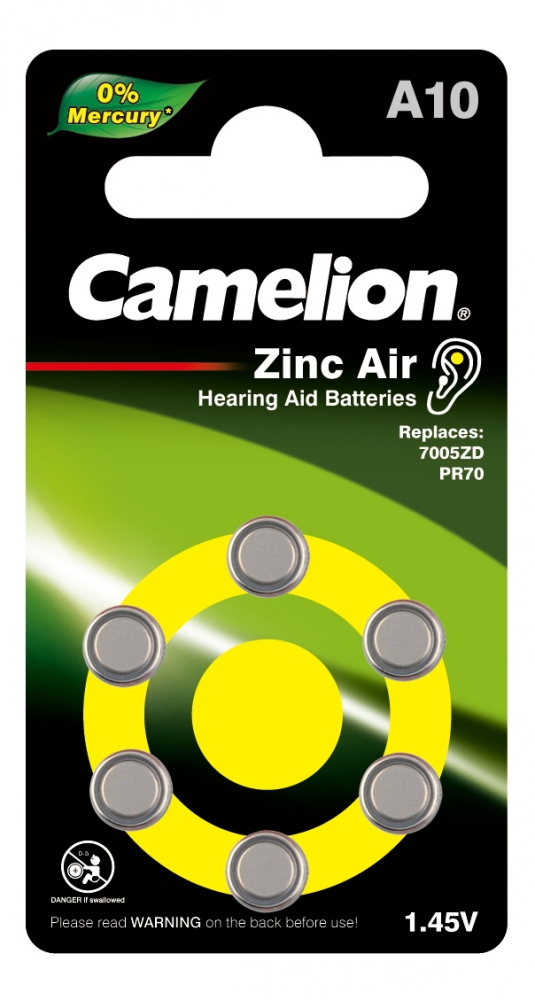 фото Батарейка camelion za10 bl-6 mercury free (a10-bp6(0%hg), батарейка для слуховых аппаратов